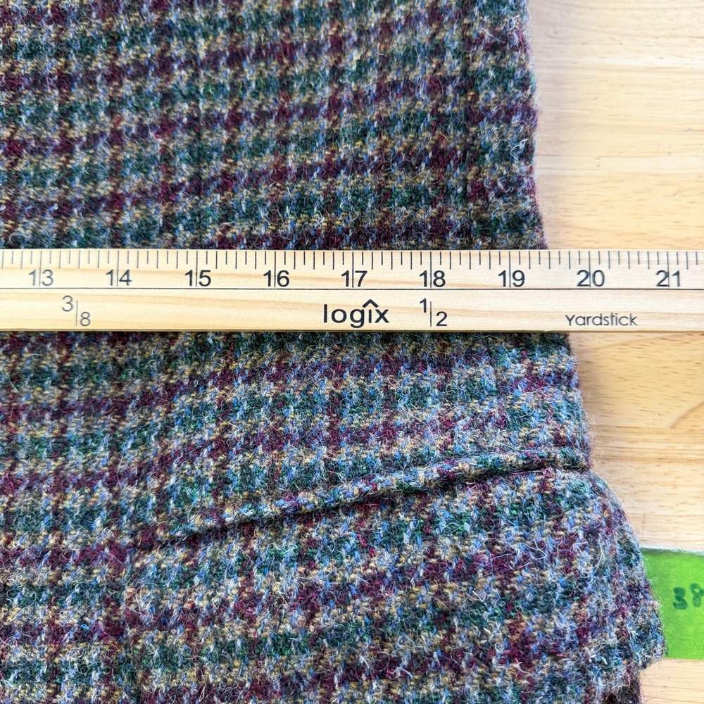 VTG Burleigh HARRIS TWEED Blazer Men 42 Wool Sport Coat Jacket Brown Check *read - Picture 11 of 12